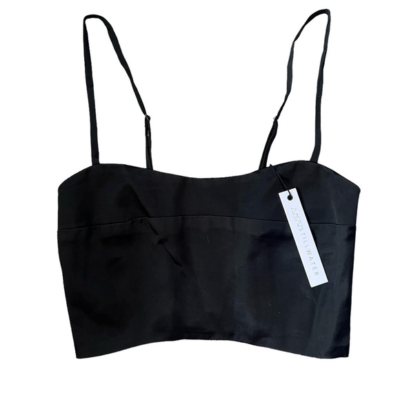 STILLWATER MARE BRALETTE SILK CUPRO CASUAL TOP BLACK SIZE XS NWT - Picture 4 of 9